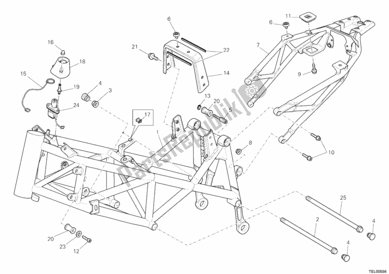 Toutes les pièces pour le Cadre du Ducati Hypermotard 1100 EVO SP 2012